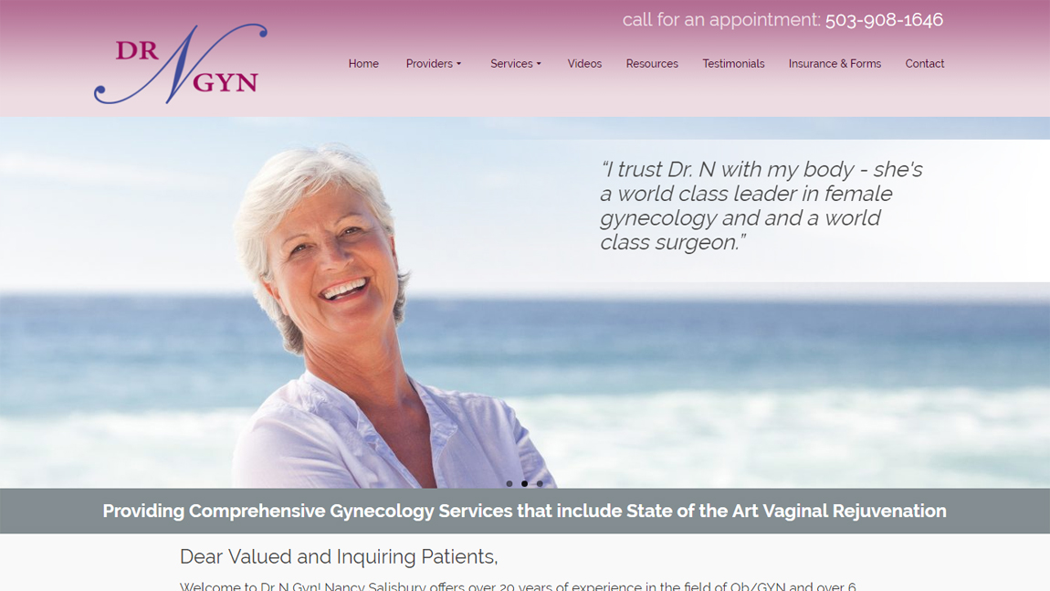 Dr. N Gyn website preview
